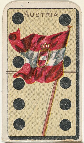 Austria, from the National Flag on Domino series (T177) issued by Kinney Brothers to promote Sweet Caporal Cigarettes, Issued by Kinney Brothers Tobacco Company, Commercial color print