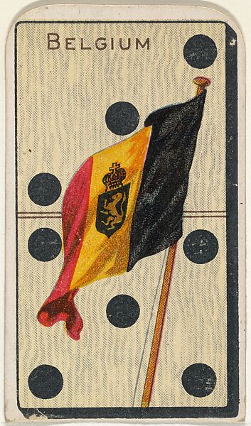 Belgium, from the National Flag on Domino series (T177) issued by Kinney Brothers to promote Sweet Caporal Cigarettes, Issued by Kinney Brothers Tobacco Company, Commercial color print 