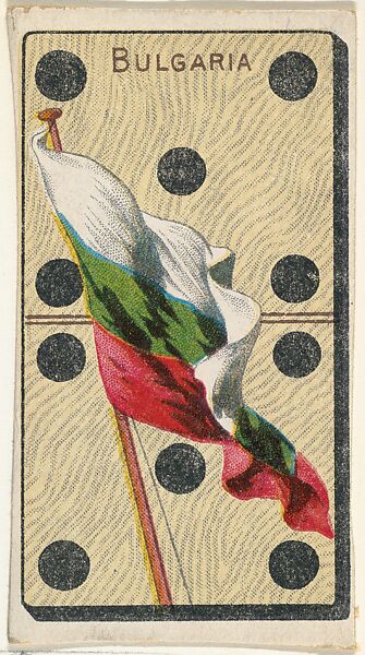 Bulgaria, from the National Flag on Domino series (T177) issued by Kinney Brothers to promote Sweet Caporal Cigarettes, Issued by Kinney Brothers Tobacco Company, Commercial color print 