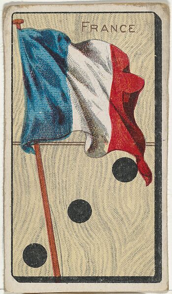 France, from the National Flag on Domino series (T177) issued by Kinney Brothers to promote Sweet Caporal Cigarettes, Issued by Kinney Brothers Tobacco Company, Commercial color print 