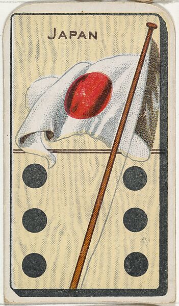 Japan, from the National Flag on Domino series (T177) issued by Kinney Brothers to promote Sweet Caporal Cigarettes, Issued by Kinney Brothers Tobacco Company, Commercial color print 