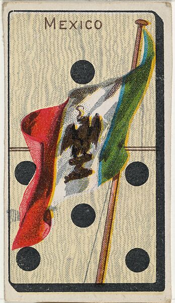 Mexico, from the National Flag on Domino series (T177) issued by Kinney Brothers to promote Sweet Caporal Cigarettes, Issued by Kinney Brothers Tobacco Company, Commercial color print 