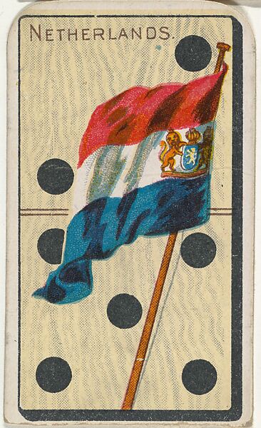 Netherlands, from the National Flag on Domino series (T177) issued by Kinney Brothers to promote Sweet Caporal Cigarettes, Issued by Kinney Brothers Tobacco Company, Commercial color print 