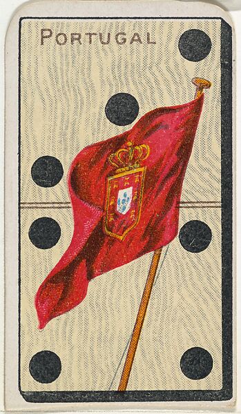 Portugal, from the National Flag on Domino series (T177) issued by Kinney Brothers to promote Sweet Caporal Cigarettes, Issued by Kinney Brothers Tobacco Company, Commercial color print 