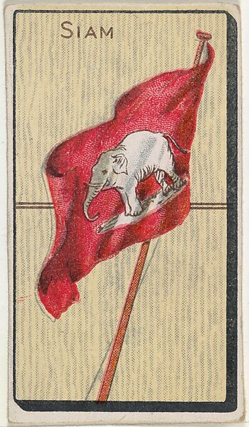 Siam, from the National Flag on Domino series (T177) issued by Kinney Brothers to promote Sweet Caporal Cigarettes, Issued by Kinney Brothers Tobacco Company, Commercial color print 