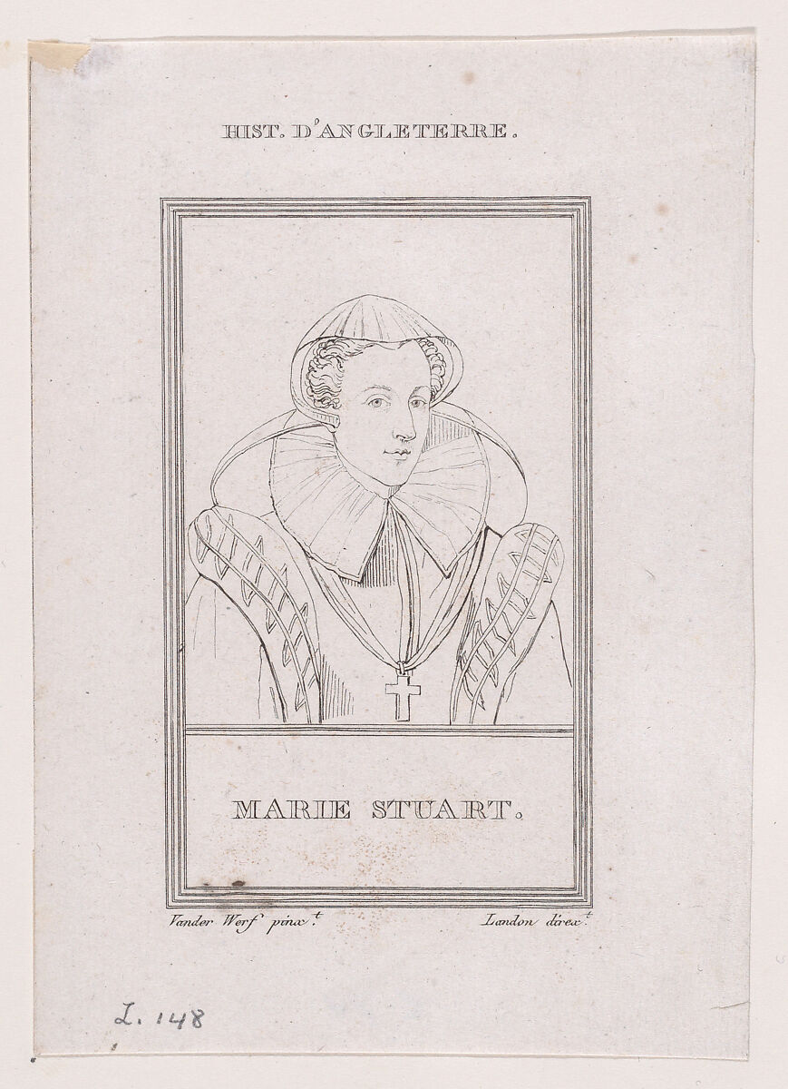 Mary, Queen of Scots (from "Galérie historique des hommes les plus célèbres de tous les siècles et de toutes les nations..."), Charles-Paul Landon, Etching 