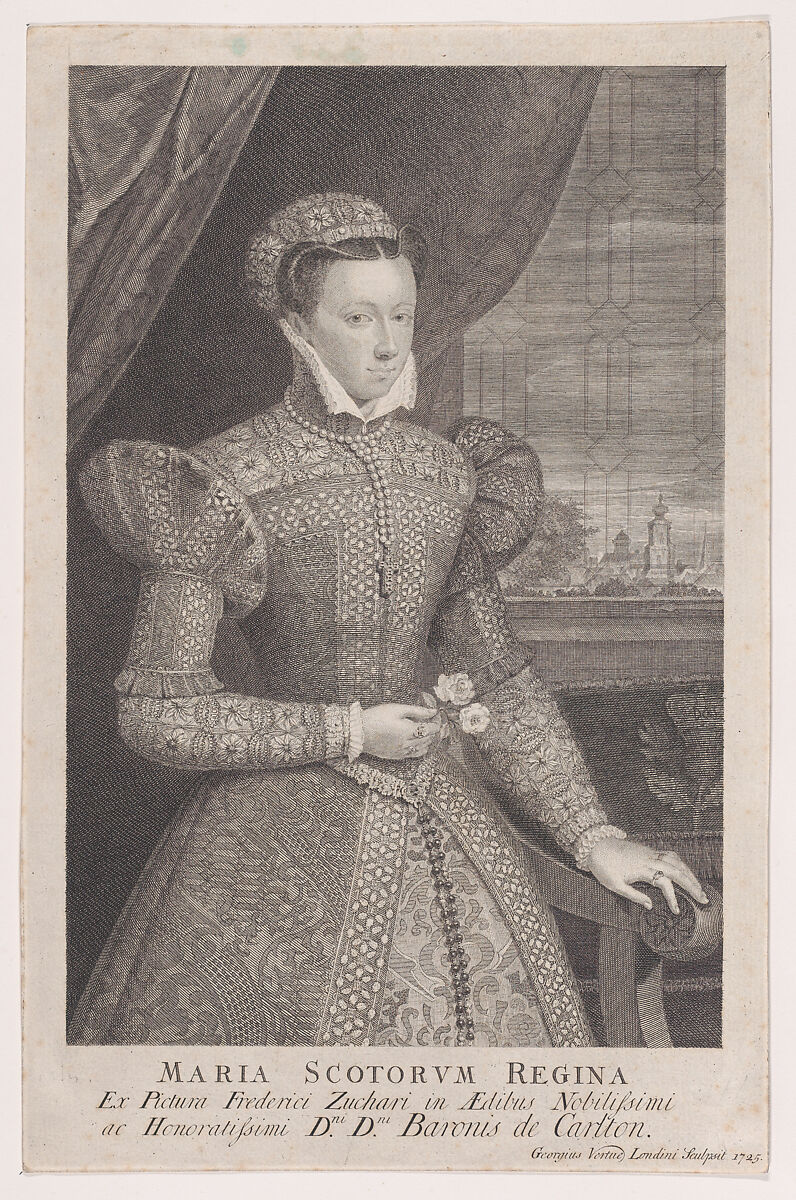 Mary, Queen of Scots (frontispiece, from "De vita et rebus gestis... principis Mariae Scotorum reginae, Franciae dotariae, quae scriptis tradidere autores sedecim...," volume 1), George Vertue (British, London 1684–1756 London), Etching and engraving 