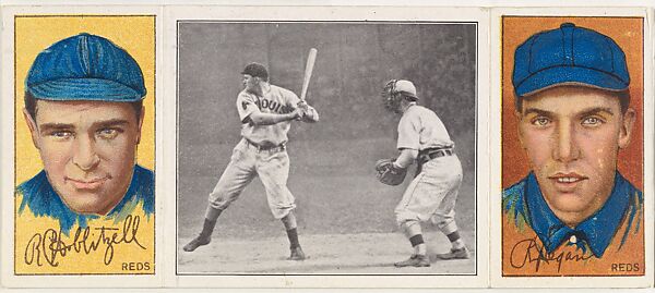 "The Pinch Hitter," with R. Hoblitzel and Richard J. Egan, from the series Hassan Triple Folders (T202), Hassan Cigarettes (American), Commercial lithographs with half-tone photograph 