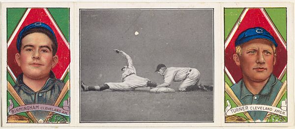 "The Scissors Slide," with Joseph Birmingham and Terence Turner, from the series Hassan Triple Folders (T202), Hassan Cigarettes (American), Commercial lithographs with half-tone photograph 
