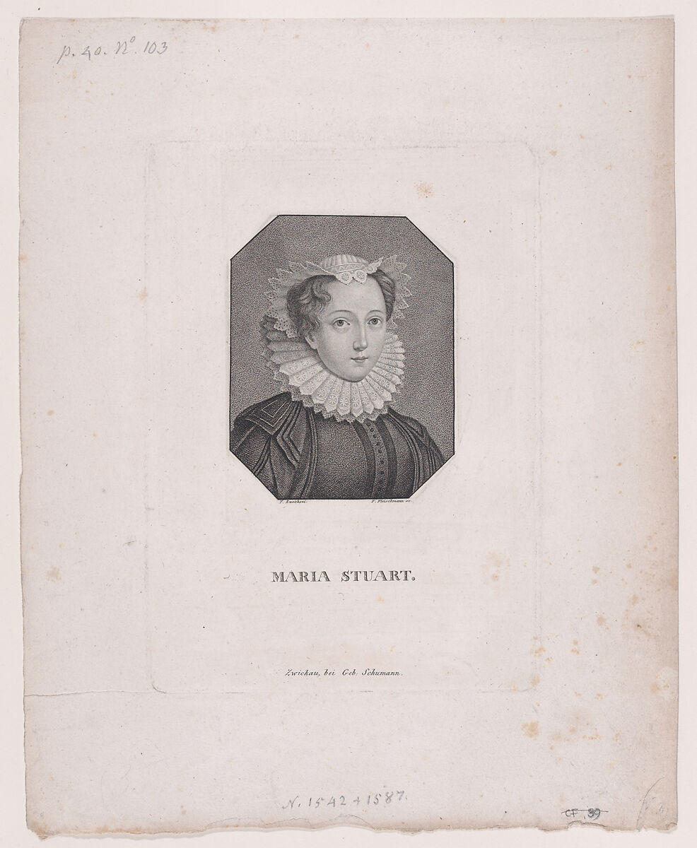 Mary, Queen of Scots, Friedrich Fleischmann (German, Nuremberg 1791–1834 Munich), Etching 