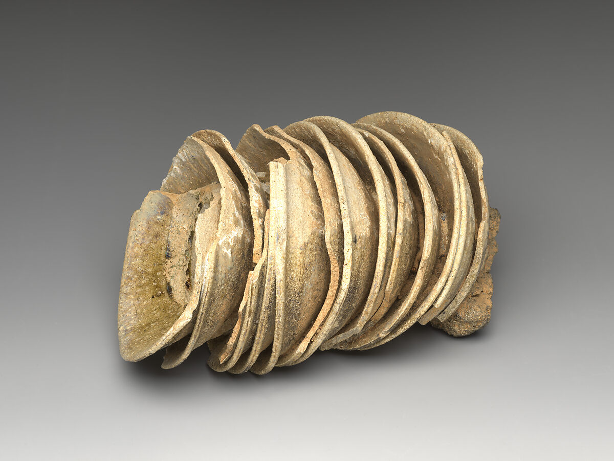 Cluster of mountain tea bowls (yama-chawan), Stoneware with ash glaze (Seto ware), Japan