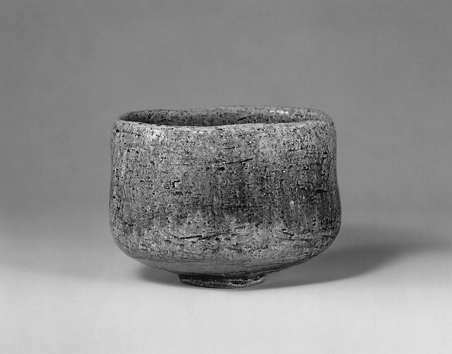 Teabowl, Mitsutada Ohi (Japanese, 1835–1896), Pottery (brown raku ware), Japan 