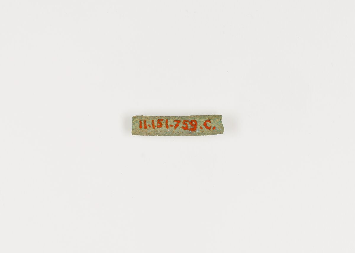 Tubular bead, Faience 