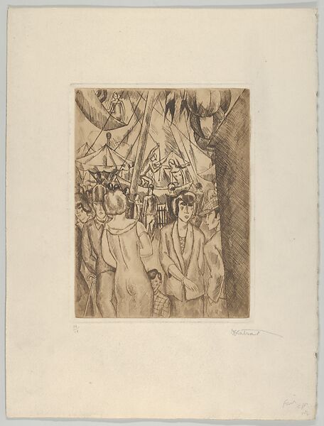 Fair and Circus, scene 3, Louis-Robert Antral (French, Châlon-sur-Marne 1895–1939 Paris), Engraving 