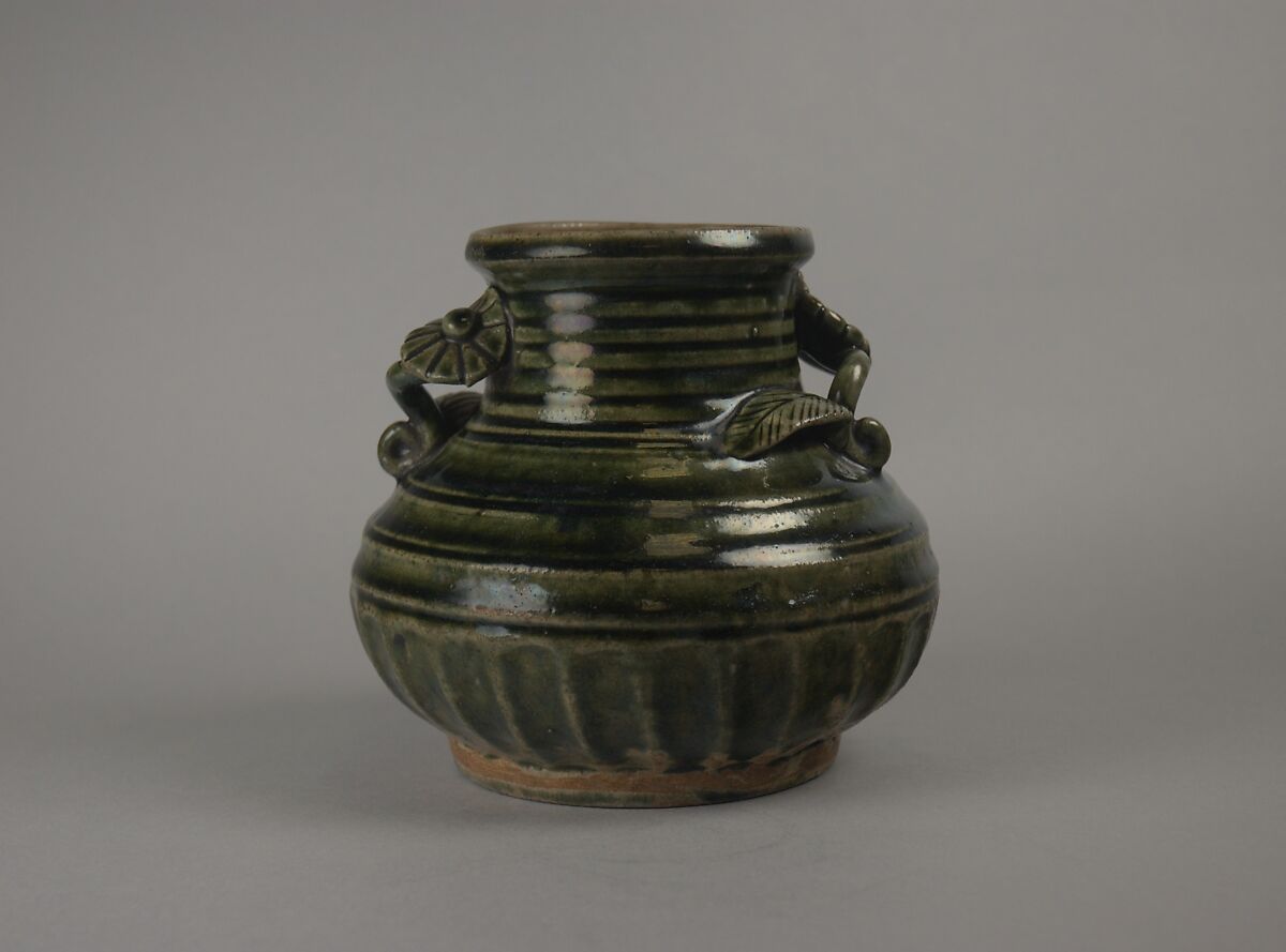Water jar, Stoneware with copper green glaze (Mino ware, Ofuke type), Japan 