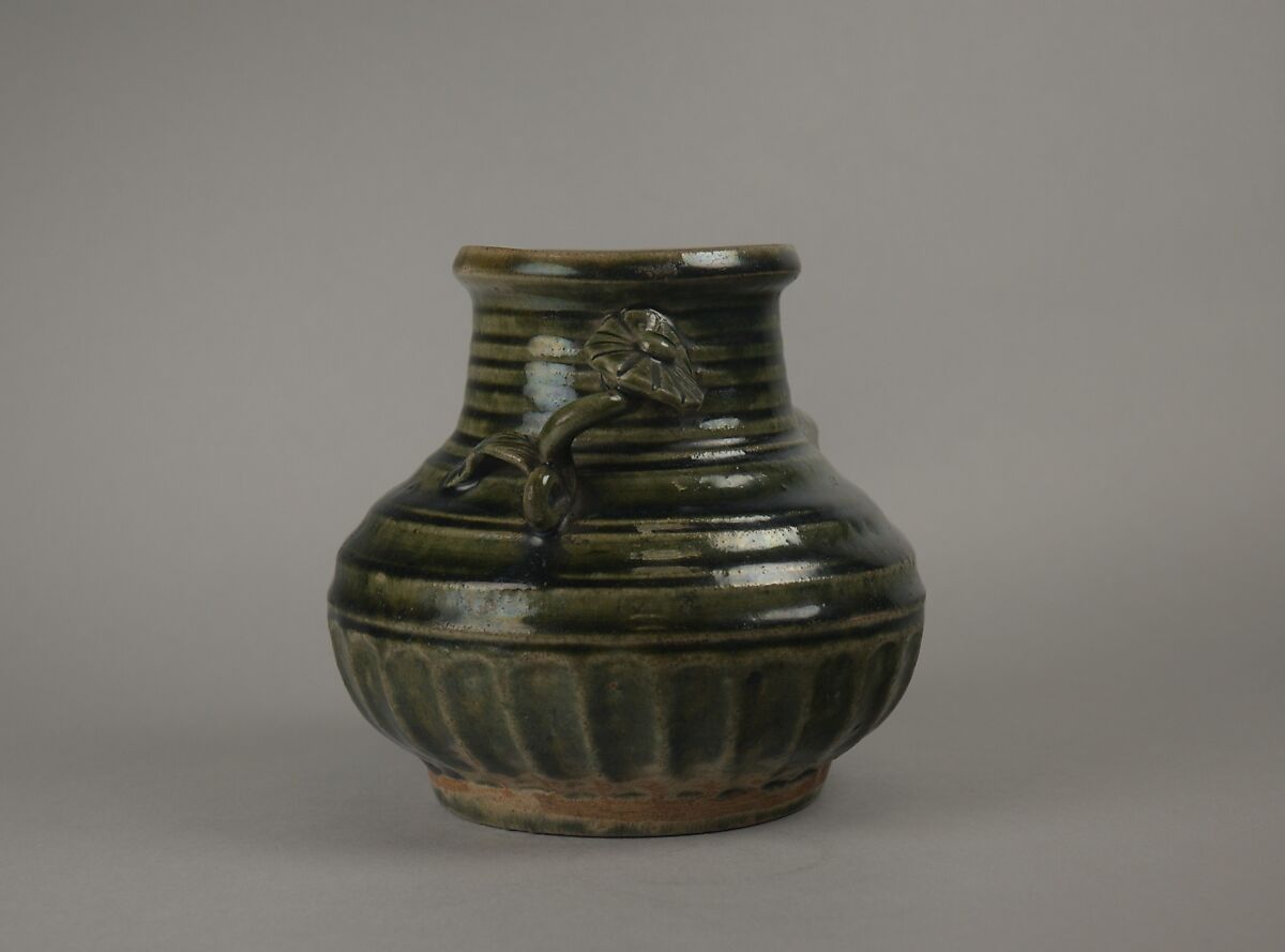 Water jar, Stoneware with copper green glaze (Mino ware, Ofuke type), Japan