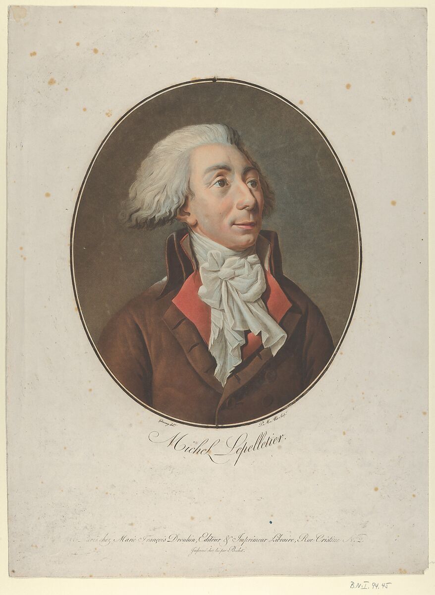 Louis Michel Lepelletier de St. Fargeau, Pierre Michel Alix (French, Paris 1762–1817 Paris), Color aquatint 