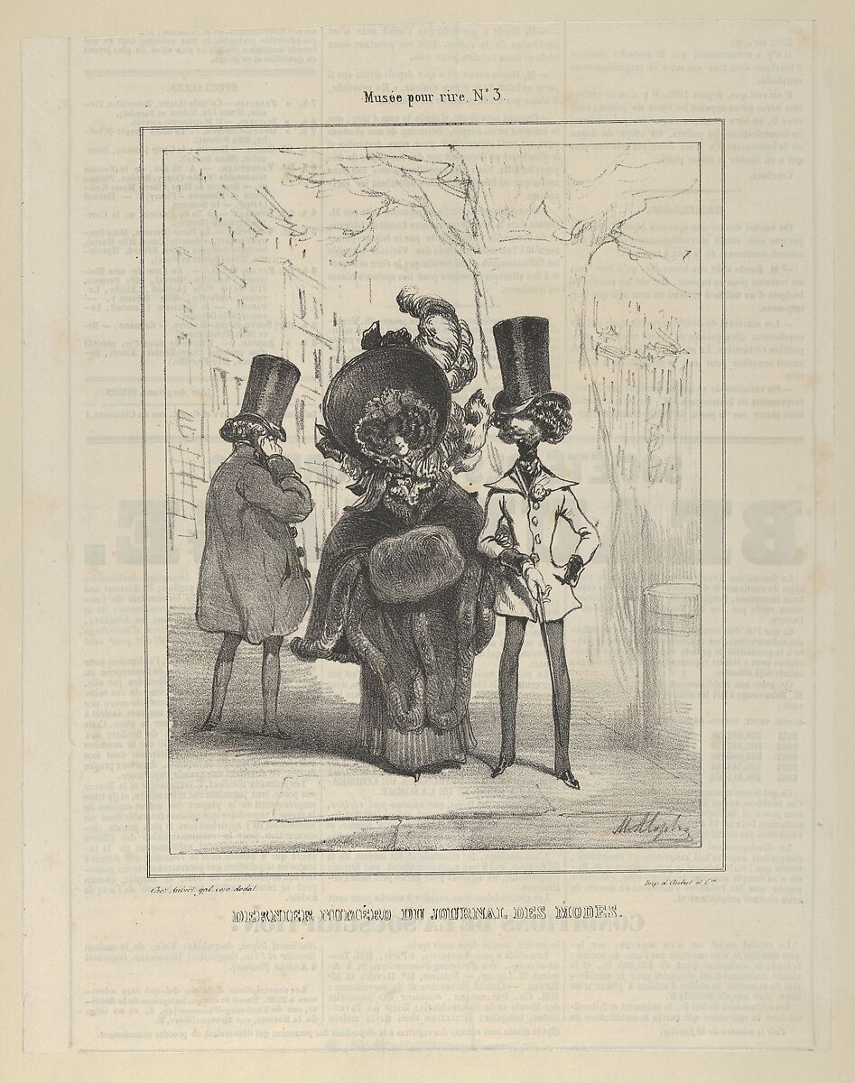 Musée pour rire no 3, dernier numéro du journal des modes, Marie-Alexandre Alophe (French, 1811–1883), Lithograph 