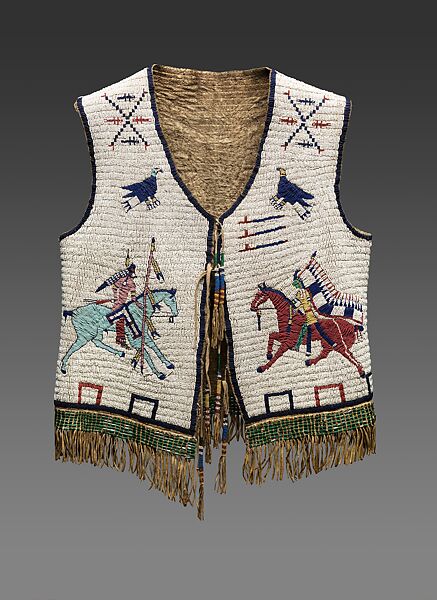 Man’s Vest, Native-tanned leather, glass beads, pigment, Oglala Lakota (Teton Sioux), probably 