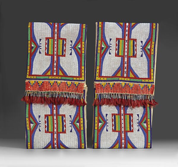 Pair of Parfleche Envelopes, Rawhide, native-tanned leather, glass beads, porcupine quills, metal cones, horsehair, Lakota (Teton Sioux) 