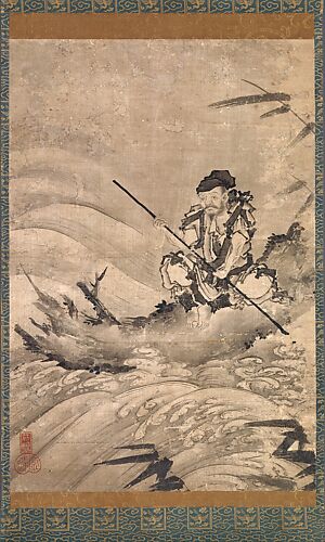 The Chinese Explorer Zhang Qian on a Raft