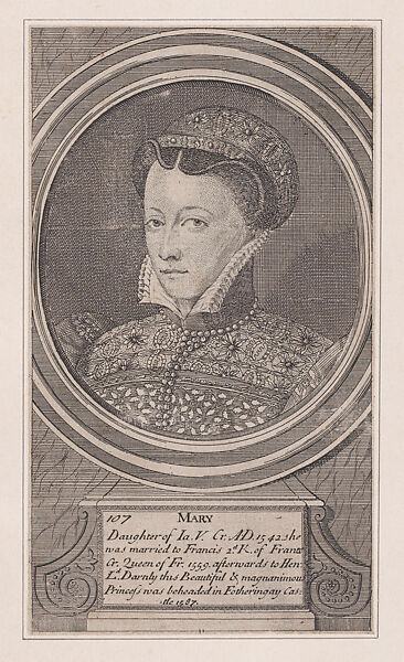 Mary, Queen of Scots, Mary, Queen of Scots (British, Linlithgow 1542–1587 Fotheringhay), Stipple engraving and etching 