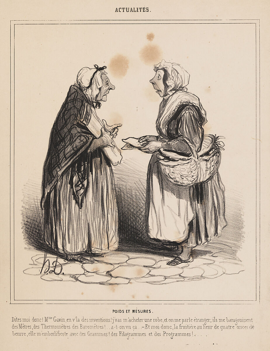 Poids et mesures, from Actualités, Honoré Daumier (French, Marseilles 1808–1879 Valmondois), Lithograph; second or third state of four (Delteil) 