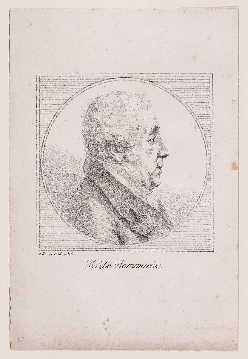 Portrait of M. de Sommarives, Baron Dominique Vivant Denon (French, Givry 1747–1825 Paris), Lithograph 