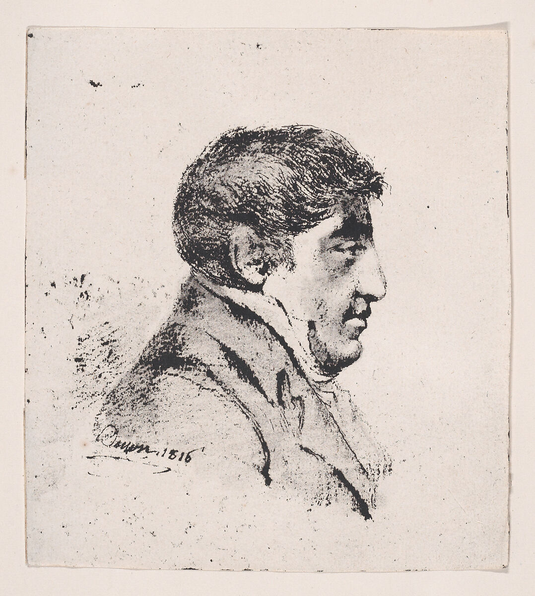 Portrait, head of a man, Baron Dominique Vivant Denon (French, Givry 1747–1825 Paris), Lithograph 