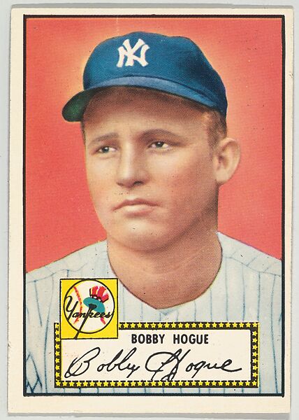 Card Number 9, Bobby Hogue, New York Yankees, from the Topps Baseball series (R414-6) issued by Topps Chewing Gum Company, Issued by Topps Chewing Gum Company (American, Brooklyn), Commercial color lithograph 