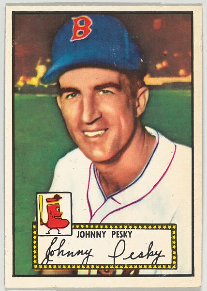 Card Number 15, Johnny Pesky, Boston Red Sox, from the Topps Baseball series (R414-6) issued by Topps Chewing Gum Company, Issued by Topps Chewing Gum Company (American, Brooklyn), Commercial color lithograph 