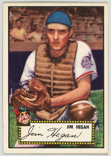 Card Number 17, Jim Hegan, Cleveland Indians, from the Topps Baseball series (R414-6) issued by Topps Chewing Gum Company, Issued by Topps Chewing Gum Company (American, Brooklyn), Commercial color lithograph 