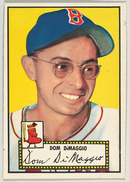 Card Number 22, Dom DiMaggio, Boston Red Sox, from the Topps Baseball series (R414-6) issued by Topps Chewing Gum Company, Issued by Topps Chewing Gum Company (American, Brooklyn), Commercial color lithograph 
