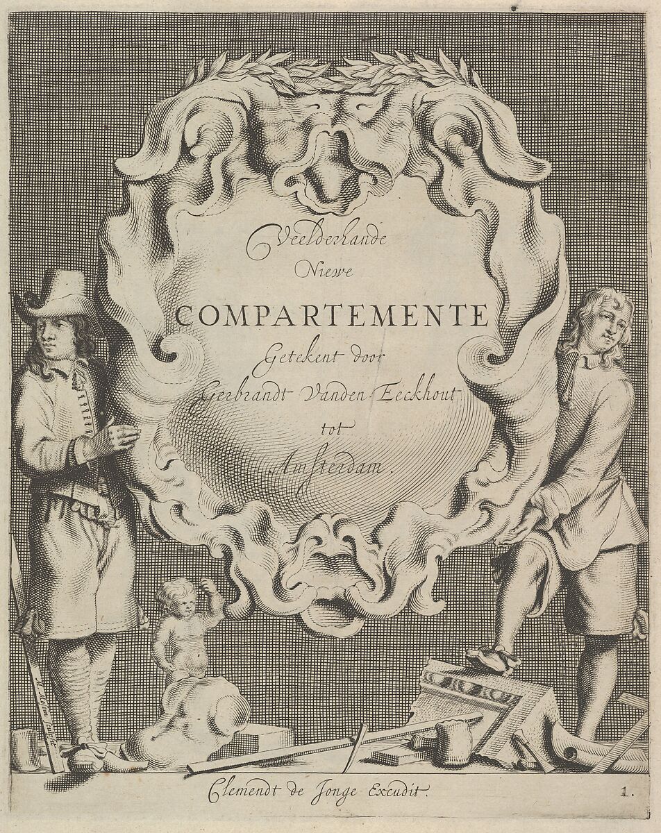Veelderhande Niewe Compartimente (Titlepage in Dutch), Michiel Mosyn (Dutch, born 1630), Etching 