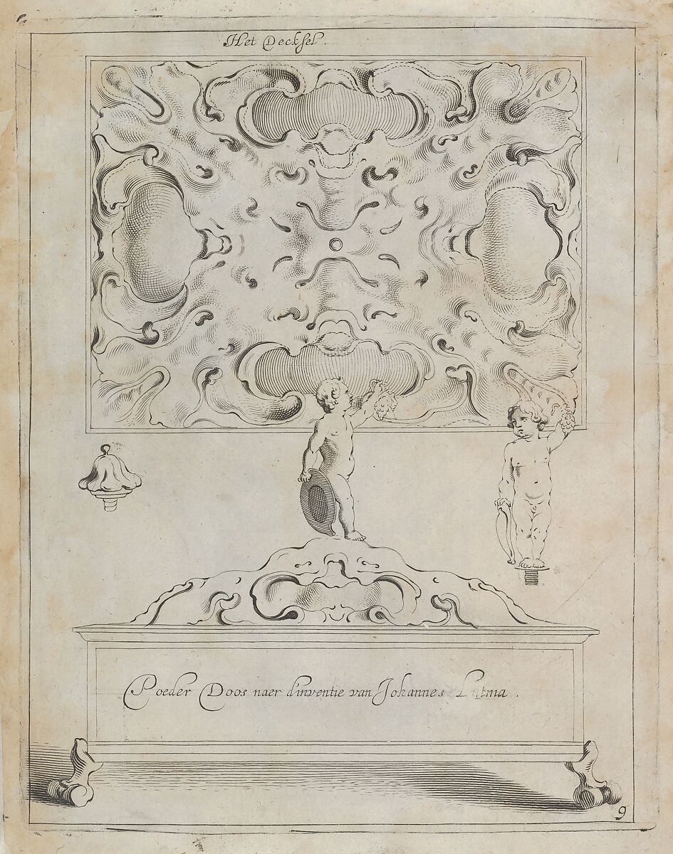 Verscheyde Constige Vindigen om in Gout, Silver, Hout en Steen te wercken (Plate 9), Engraved by Michiel Mosyn (Dutch, born 1630), Etching and engraving 