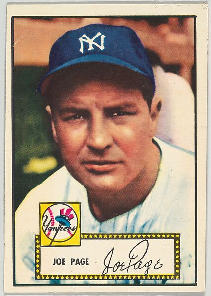 Card Number 48, Joe Page, New York Yankees, from the Topps Baseball series (R414-6) issued by Topps Chewing Gum Company, Issued by Topps Chewing Gum Company (American, Brooklyn), Commercial color lithograph 