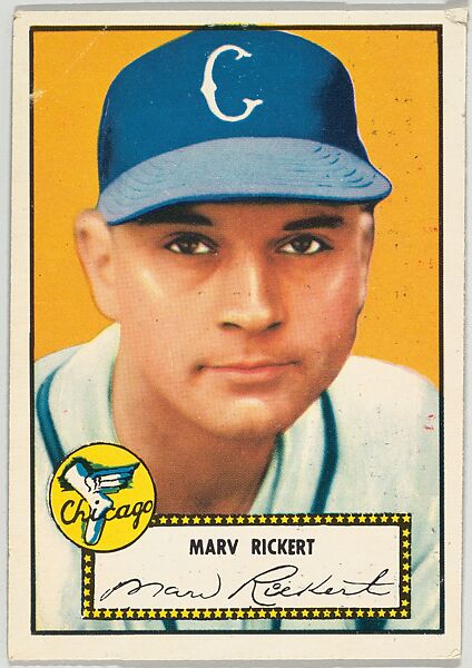 Card Number 50, Marv Rickert, Chicago White Sox, from the Topps Baseball series (R414-6) issued by Topps Chewing Gum Company, Issued by Topps Chewing Gum Company (American, Brooklyn), Commercial color lithograph 