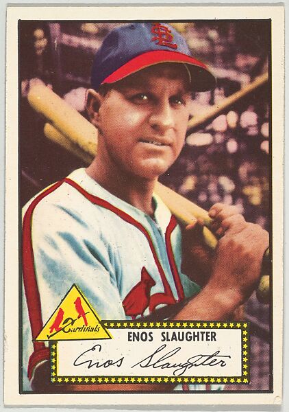 Card Number 65, Enos Slaughter, St. Louis Cardinals, from the Topps Baseball series (R414-6) issued by Topps Chewing Gum Company, Issued by Topps Chewing Gum Company (American, Brooklyn), Commercial color lithograph 