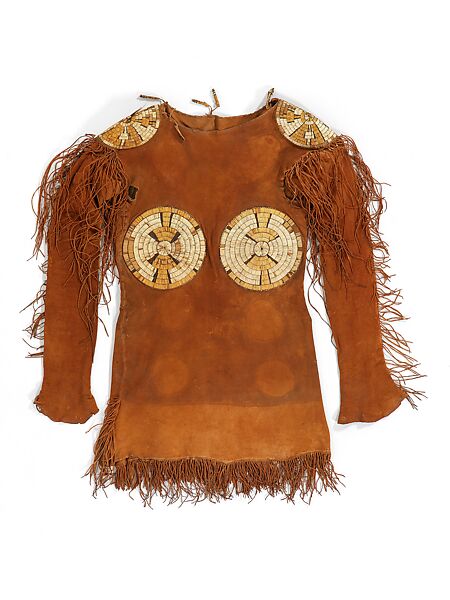 Man's Shirt, Native tanned leather, porcupine quills, pigment, Northern Plains, probably Arapaho or Gros Ventre 