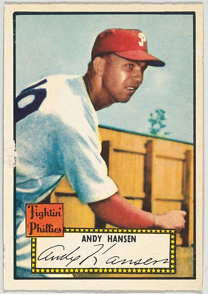 Card Number 74, Andy Hansen, Fightin' Phillies, from the Topps Baseball series (R414-6) issued by Topps Chewing Gum Company, Issued by Topps Chewing Gum Company (American, Brooklyn), Commercial color lithograph 
