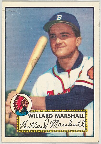 Card Number 96, Willard Marshall, Boston Braves, from the Topps Baseball series (R414-6) issued by Topps Chewing Gum Company, Issued by Topps Chewing Gum Company (American, Brooklyn), Commercial color lithograph 