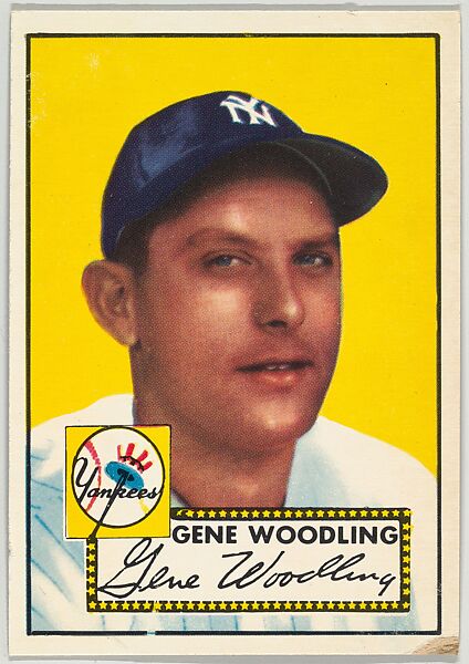 Card Number 99, Gene Woodling, New York Yankees, from the Topps Baseball series (R414-6) issued by Topps Chewing Gum Company, Issued by Topps Chewing Gum Company (American, Brooklyn), Commercial color lithograph 