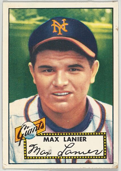 Card Number 101, Max Lanier, New York Giants, from the Topps Baseball series (R414-6) issued by Topps Chewing Gum Company, Issued by Topps Chewing Gum Company (American, Brooklyn), Commercial color lithograph 