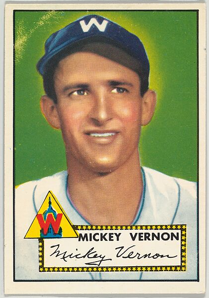 Card Number 106, Mickey Vernon, Washington Senators, from the Topps Baseball series (R414-6) issued by Topps Chewing Gum Company, Issued by Topps Chewing Gum Company (American, Brooklyn), Commercial color lithograph 