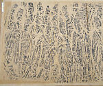 Emperor Xiaowen with his entourage worshipping the Buddha, Ink on paper, China