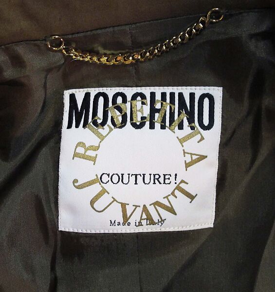Survival Suit, Moschino Couture (Italian, founded 1983), cotton, plastic, metal, Italian