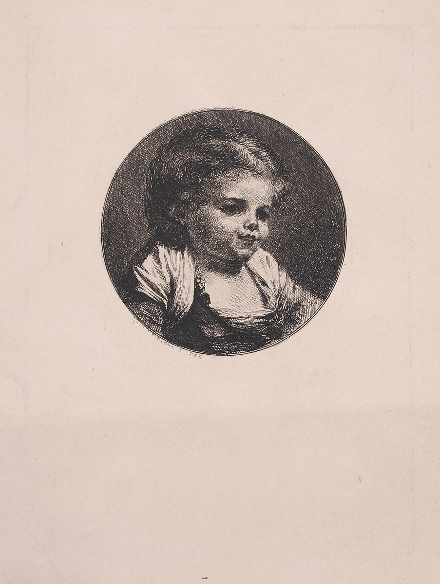 Bust of a Little Girl, Baron Dominique Vivant Denon (French, Givry 1747–1825 Paris), Lithograph 