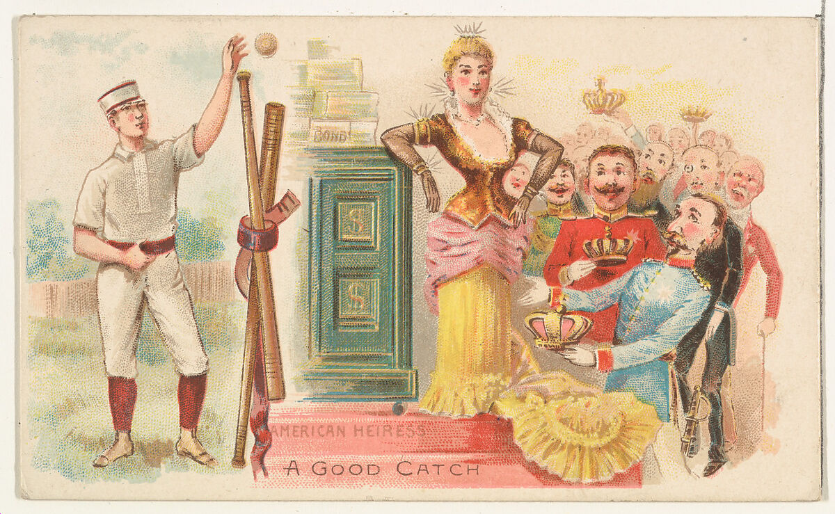 A Good Catch, from the Talk of the Diamond set (N135) issued by Duke Sons & Co., a branch of the American Tobacco Company, Issued by W. Duke, Sons &amp; Co. (New York and Durham, N.C.)  ,, Commercial color lithograph 