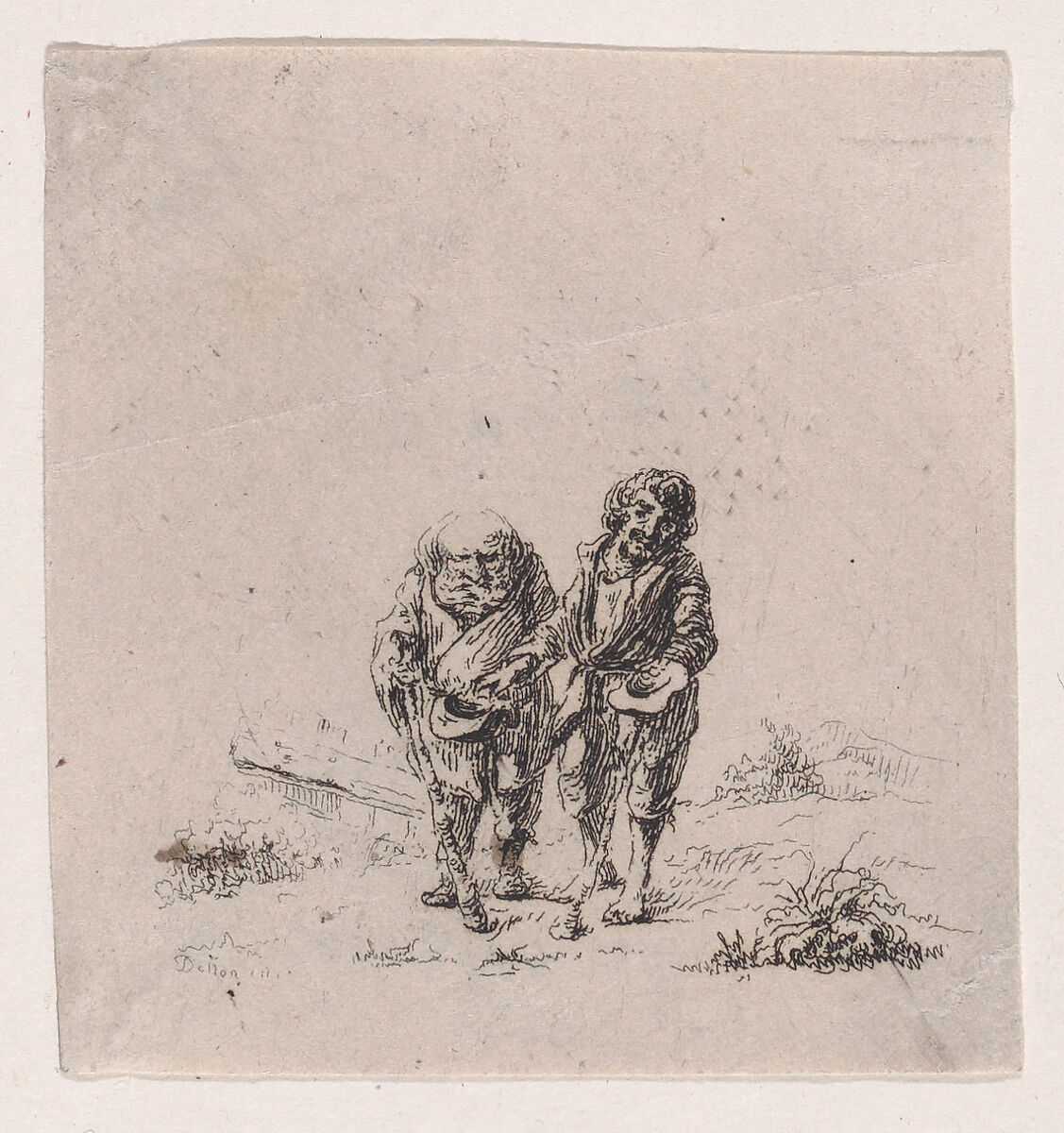 Two Beggars, Baron Dominique Vivant Denon (French, Givry 1747–1825 Paris), Etching 