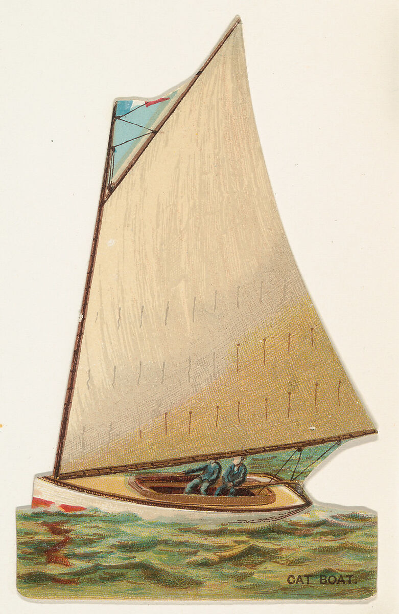 Cat Boat, from the Types of Vessels series (N139) issued by Duke Sons & Co. to promote Honest Long Cut Tobacco, Issued by W. Duke, Sons &amp; Co. (New York and Durham, N.C.), Commercial color lithograph 
